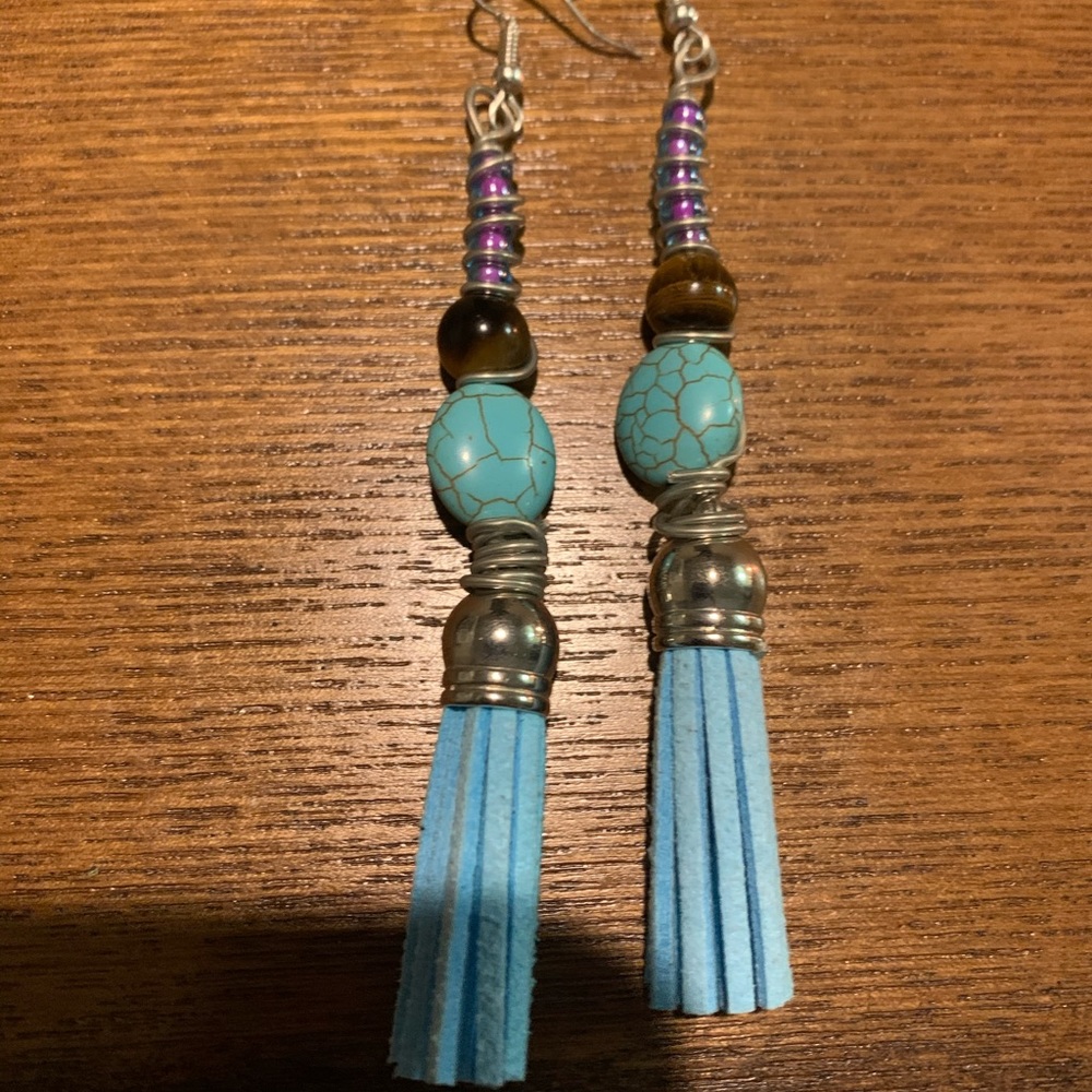 Hand crafted fringe earrings lightweight